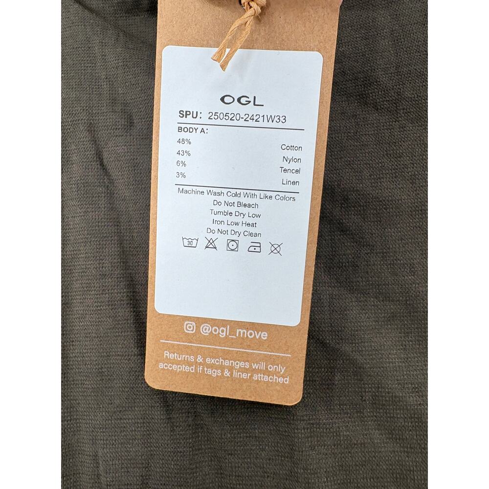 OGL Skirt Size XS Cotton Linen Wrinkle-resistant Pull-on Midi Skirt Wenge Brown - Picture 6 of 12